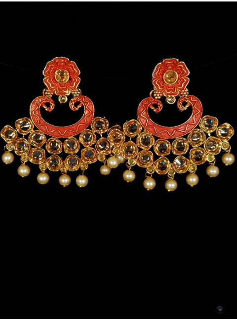 Reverse Ad Earrings With Meenakari Work